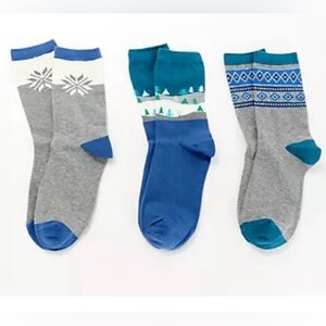Compliments 3 Pack of Winter Crew Socks - NWT Size S/M